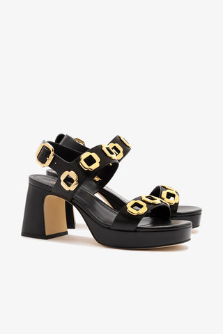 Sandália Milan Dolly Low Couro Preto