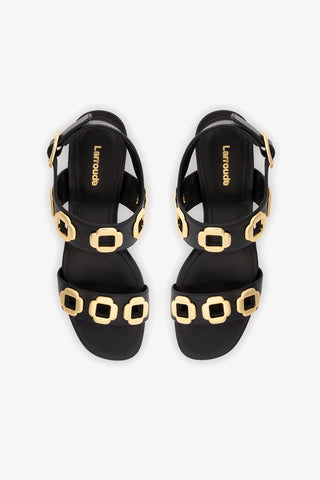 Sandália Milan Dolly Low Couro Preto