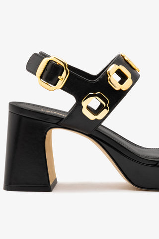 Sandália Milan Dolly Low Couro Preto