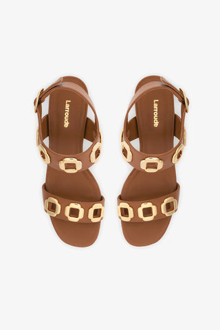 Sandália Milan Dolly Low Couro Caramelo