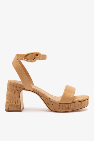 Sandália Dolly Verona Low Couro Bege e Cortiça