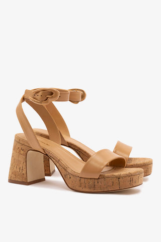Sandália Dolly Verona Low Couro Bege e Cortiça