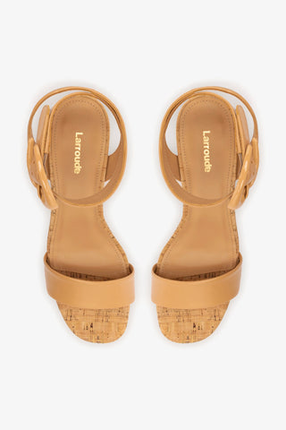 Sandália Dolly Verona Low Couro Bege e Cortiça