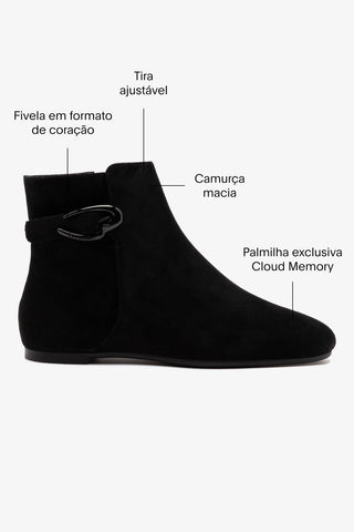 Bota Verona Mini Camurça Preto