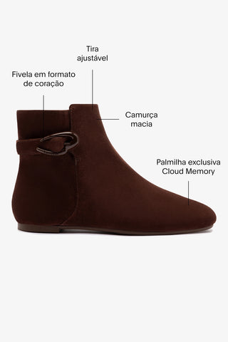 Bota Verona Mini Camurça Marrom