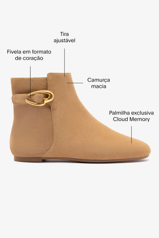 Bota Verona Mini Camurça Caramelo
