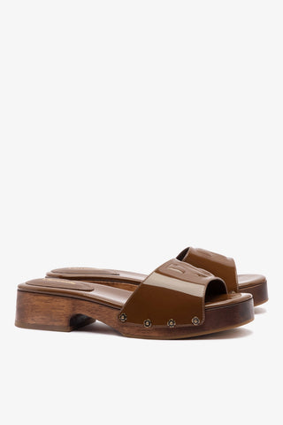 Mule Zuzi Couro Verniz Marrom Womens - Shoes - Mules Larroudé