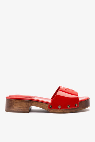 Mule Zuzi Couro Verniz Vermelho Womens - Shoes - Mules Larroudé