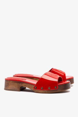 Mule Zuzi Couro Verniz Vermelho Womens - Shoes - Mules Larroudé