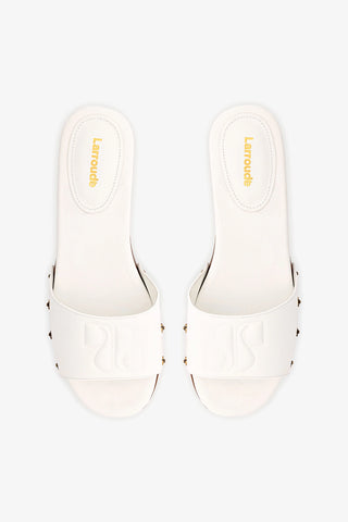 Mule Zuzi Couro Verniz Branco Womens - Shoes - Mules Larroudé