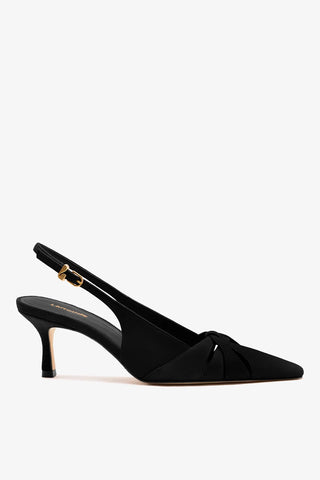 Slingback Kirstin Camurça Preto Pump Larroudé