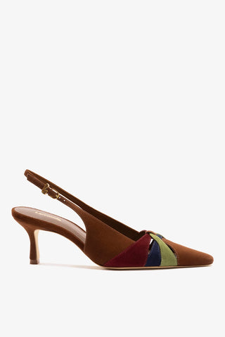 Slingback Kirstin Camurça Marrom Pump Larroudé