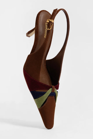 Slingback Kirstin Camurça Marrom Pump Larroudé