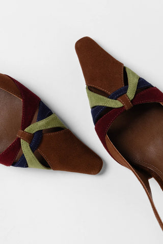 Slingback Kirstin Camurça Marrom Pump Larroudé