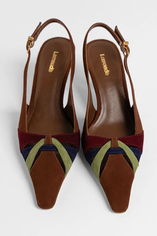 Slingback Kirstin Camurça Marrom Pump Larroudé