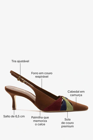 Slingback Kirstin Camurça Marrom Pump Larroudé