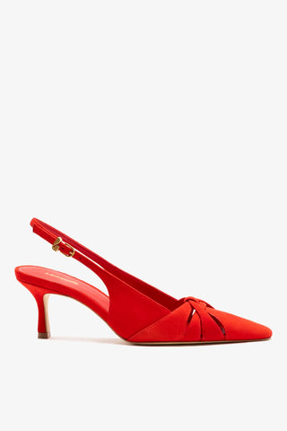 Slingback Kirstin Camurça Vermelho Pump Larroudé