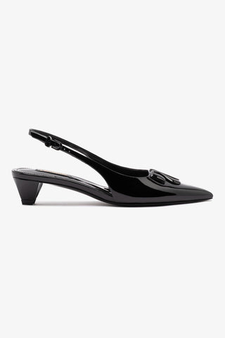 Slingback Kaitlan LL Low Couro Verniz Preto