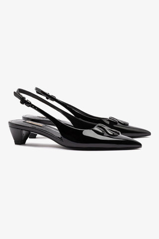Slingback Kaitlan LL Low Couro Verniz Preto