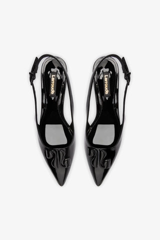 Slingback Kaitlan LL Low Couro Verniz Preto