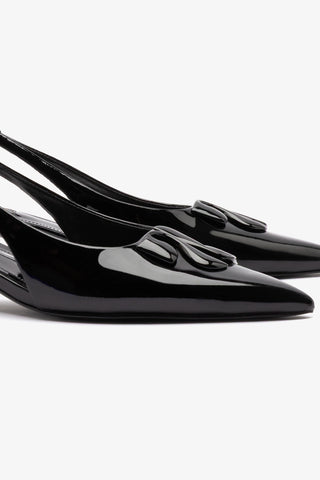 Slingback Kaitlan LL Low Couro Verniz Preto