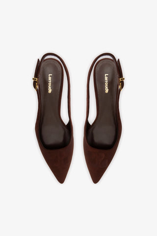 Slingback Kaitlan LL Low Camurça Marrom
