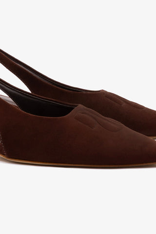 Slingback Kaitlan LL Low Camurça Marrom