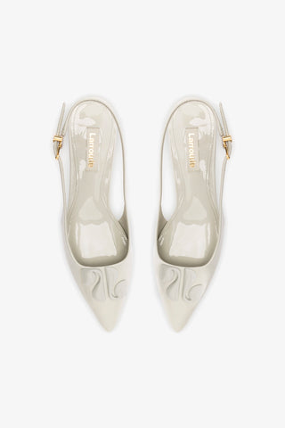 Slingback Kaitlan LL Low Couro Verniz Cinza