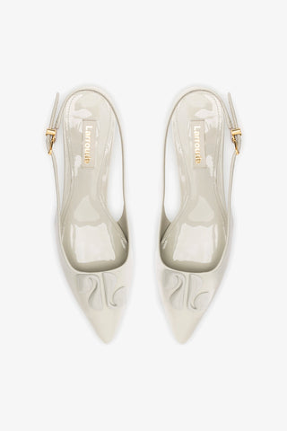 Slingback Kaitlan LL Low Couro Verniz Cinza