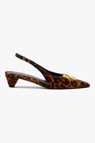 Slingback Kaitlan LL Low Couro Leopardo