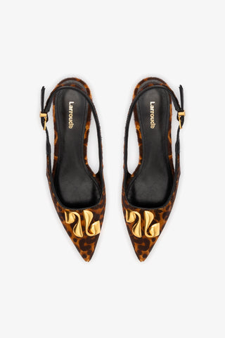 Slingback Kaitlan LL Low Couro Leopardo
