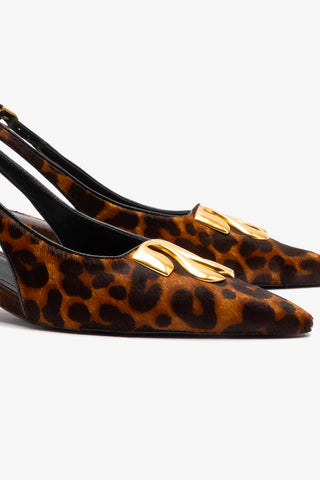 Slingback Kaitlan LL Low Couro Leopardo