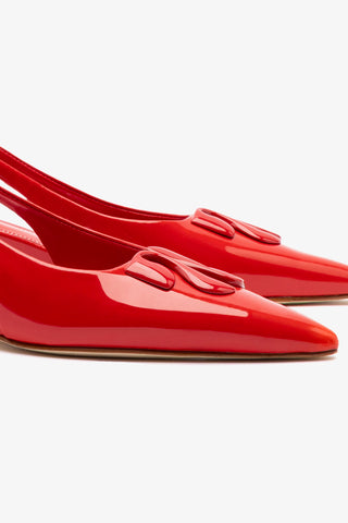 Slingback Kaitlan LL Low Couro Verniz Vermelho