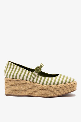 Flatform Blair Lona Listrada Verde e Natural