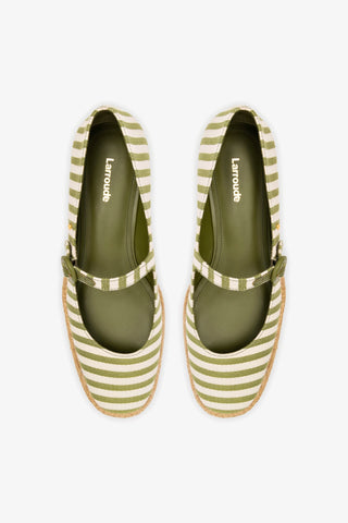 Flatform Blair Lona Listrada Verde e Natural