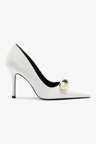 Larroudé x CPPXO: Scarpin Couro Branco