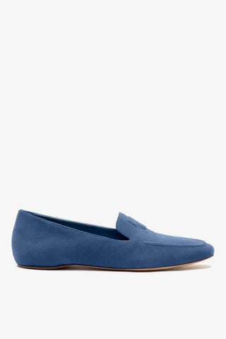 Mocassim Penny Camurça Azul Womens - Shoes - Loafers Larroudé