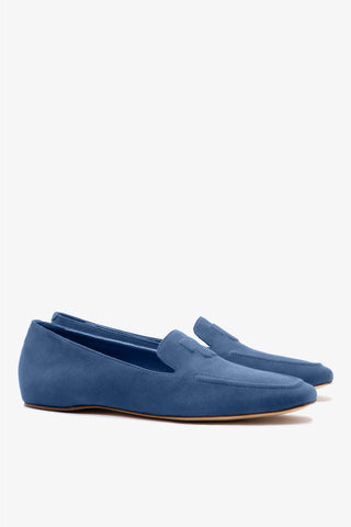 Mocassim Penny Camurça Azul Womens - Shoes - Loafers Larroudé