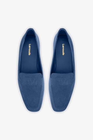Mocassim Penny Camurça Azul Womens - Shoes - Loafers Larroudé