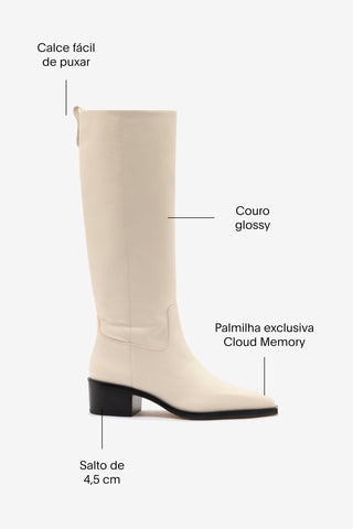 Bota Florencia Couro Off White Womens - Shoes - Boots Larroudé