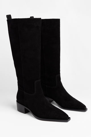 Bota Florencia Camurça Preto Boot Larroudé