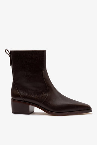 Bota Florencia Low Couro Marrom Boot Larroudé