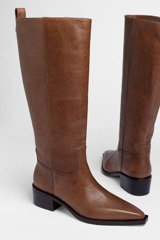 Bota Florencia Couro Marrom Boot Larroudé