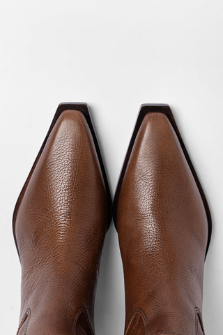 Bota Florencia Couro Marrom Boot Larroudé