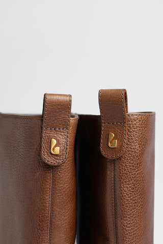 Bota Florencia Couro Marrom Boot Larroudé