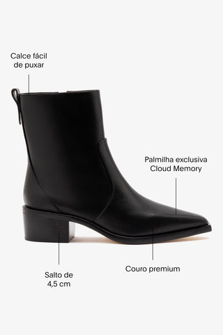 Bota Florencia Low Couro Preto
