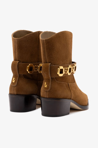 Bota Milan Rodeo Camurça Marrom Womens - Shoes - Booties Larroudé