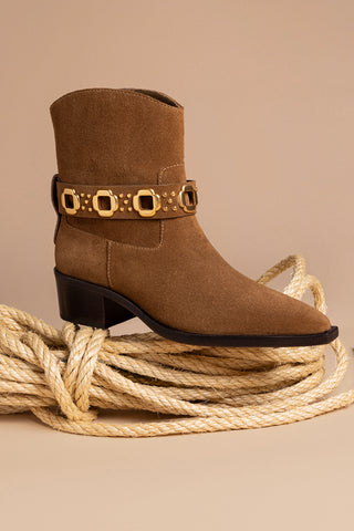 Bota Milan Rodeo Camurça Marrom Womens - Shoes - Booties Larroudé