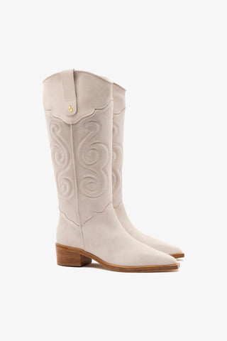 Bota Paloma Camurça Cinza Womens - Shoes - Boots Larroudé