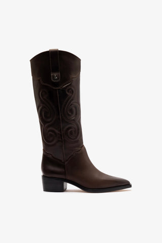 Bota Paloma Couro Marrom